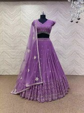 New Launching Lilac Faux Georgette Lehenga Choli With Dupatta For Party