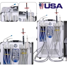 Portable Dental Delivery Unit With Curing Light Ultrasonic Scaler Suction 4 Hole