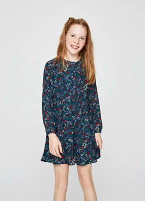 PEPE JEANS GIRLS FLORAL PRINT DRESS NAVY NEW (ref 614) SALE