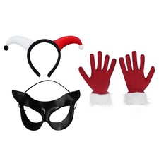 1 Set Halloween Costume Photography Mask Warm Gloves Festival Retro Party Props