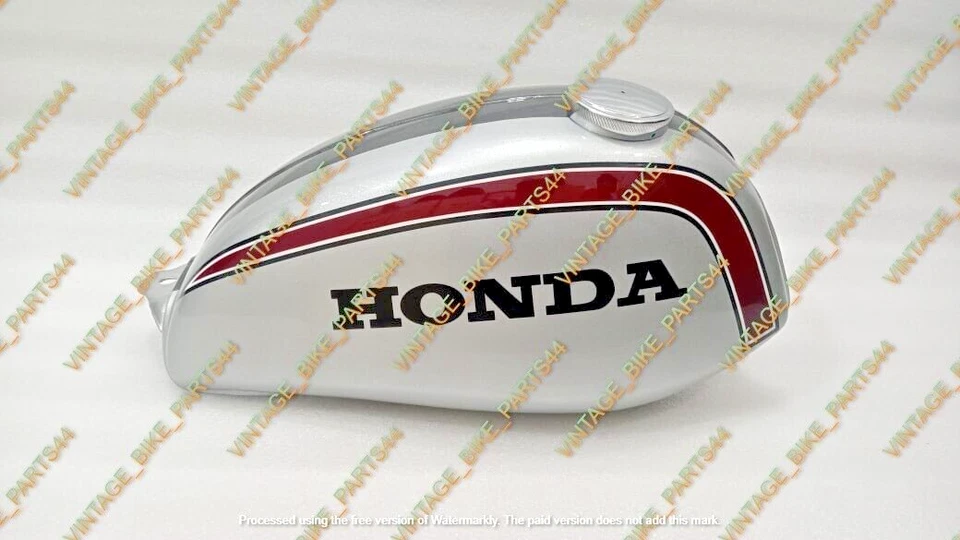 Honda SL125 SL100 K1 1973 a 1975 modelo plata pintado acero tanque de combustible gasolina Foto 4 de 4