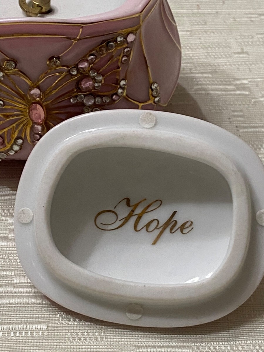 Breast Cancer Awareness Porcelain Music Box Ardleigh Elliott Wings