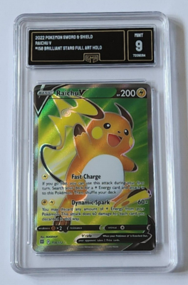 raichu pokemon card value 2022 2022 POKEMON SWORD & SHIELD RAICHU V #158 BRILLIANT STARS FULL ART HOLO