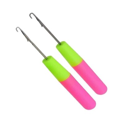 2x Häkelnadel Geschicklichkeitsnadel für Haare/Perückenwebung Micro Braid Nadel Dread Lock.