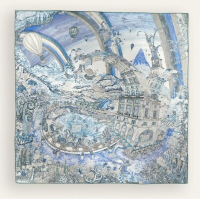 HERMES　エルメススカーフ　LES FOLIES DU FAUBOURG Les Folies du Faubourg scarf 90 - Blue | Hermès Netherlands