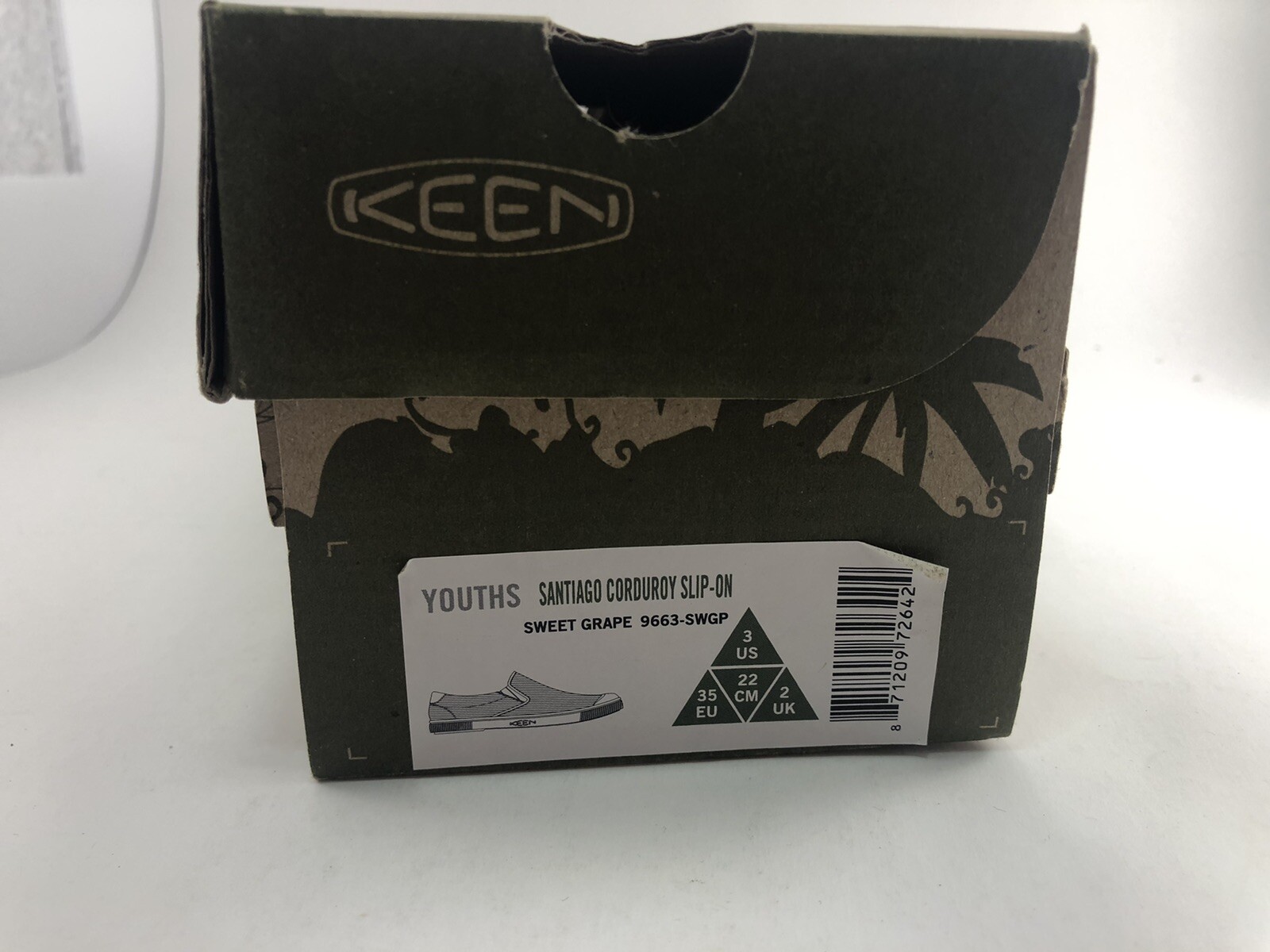 Scarpe mocassino slip on Keen in velluto a coste Santiago per ragazze giovanili uva dolce US 3