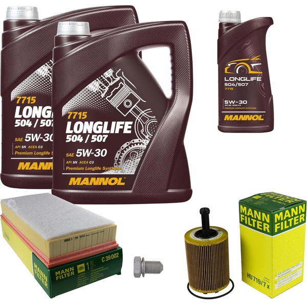 Mann Inspektionspaket 11L Mannol Longlife 504/507 5W-30 FüR VW Touareg 2.5 R5-image