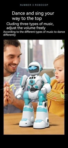 Blue Robot Recording Voice Changing Interactive Gesture Remote Control Toy Gift - Picture 11 of 18