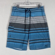 O  Neill Board Shorts Mens Size 30 Swim Trunks Stretch Blue Stripes Surf Beach