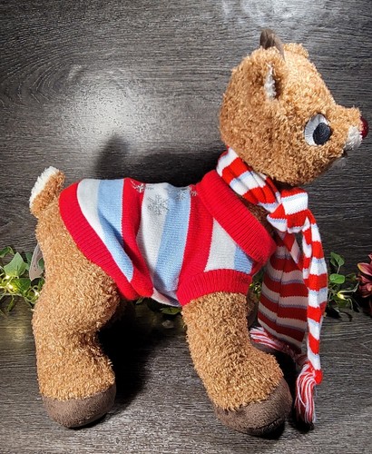 Rudolph the Red Nosed Reindeer Build a Bear Plush. Talks. Lighted Nose. Sweater+ - Picture 10 of 11