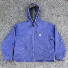 Carhartt Womens 2XL Sherpa Duck Canvas Jacket Hooded WJ141 BDK “Washed Purple”