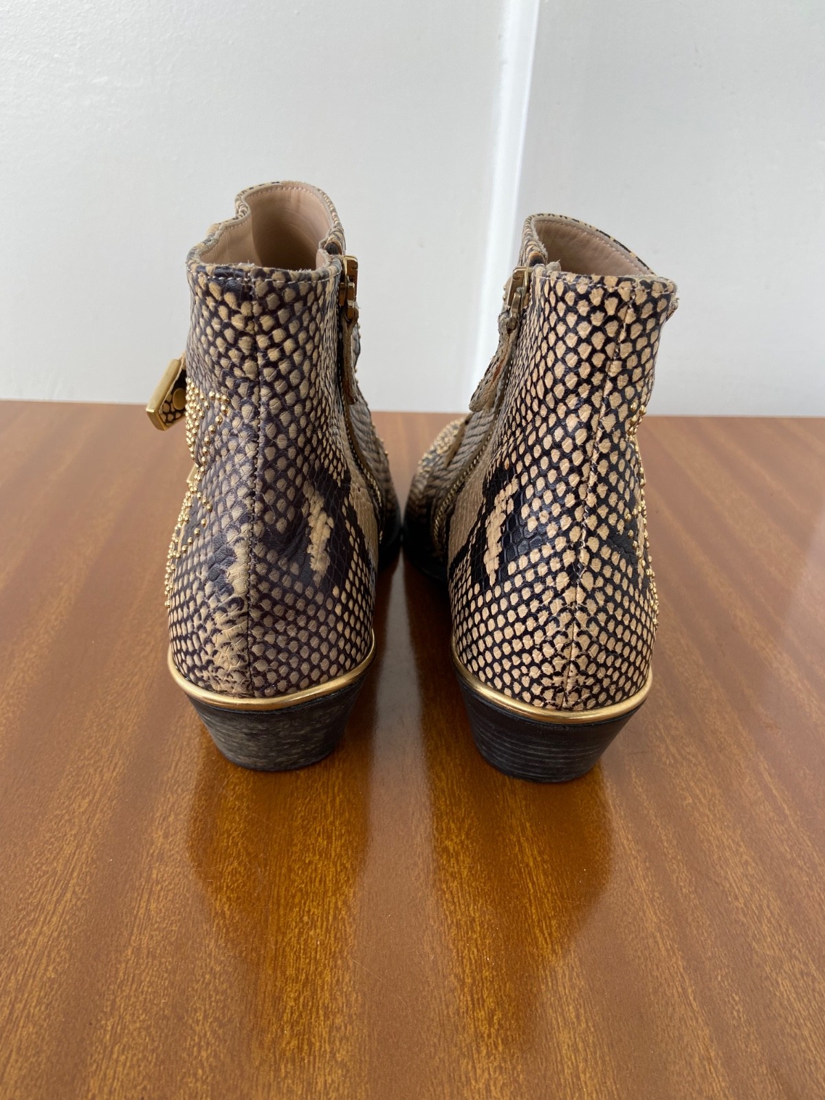 Chloe susanna python-embossed studded leather ank… - image 8