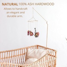 Baby Wooden Cot Mobile Arm, Crib Holder, Adjustable, Clamp Solid Ash