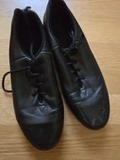 Bloch Tap Dancing Shoes 2 Shockwave Black Leather Lace Up Women's Size 6M