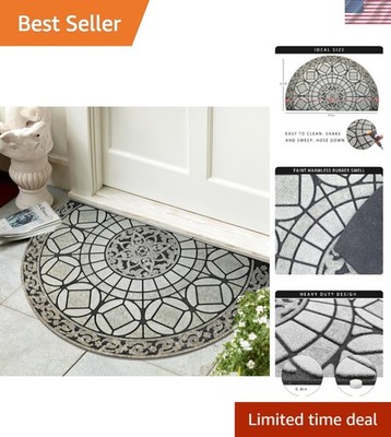 Sassafras Half Round Door Mat - Decorative Welcome Rug for Front Outdoor Entr...