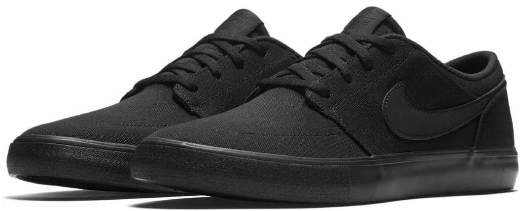 Nike SB Portmore Canvas Mens Size 10.5 Black White Skate Sneakers Casual Walking Nike Portmore Canvas SB Black for Sale | Authenticity  main image 4