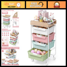 Rolling Storage Utility Cart with 4 Drawers, Colorful Art  Craft Organizer, Mak