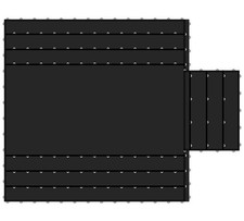 24' x 27' Black Flatbed Trailer Lumber Tarp w/D-Rings & 8' Drop for Trailers