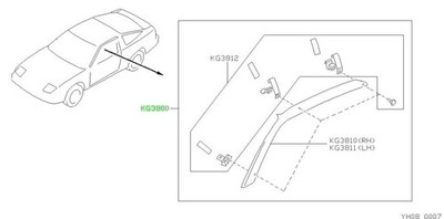 Nissan Genuine 180SX Rain Guard DOOR WINDOW Visor S13 240SX Silvia