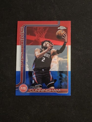 2025-26 Topps Chrome Update Cade Cunningham #6 Red White & Blue Refractor