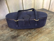1950s faille Vintage Black Faille Half-Moon Box Purse with Embroidered Red Rose Patch
