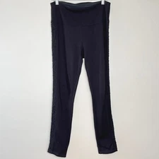 Ruby Ribbon Ponte Black Lace Trim High Waist Legging Stretch XL Casual Night Out