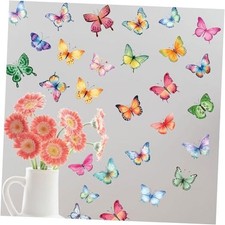 Large Wall Decals 62PCS - 8 Sheets Watercolor Wall Stickers for Kids Butterfly