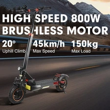 800W Adult Electric Scooter 10" 21Mile 45KM/H Foldable Commuting EScooter 15AH