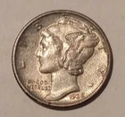 1938 Mercury Dime 90% Silver Coin In Higher Grade = Veryfine/ExtraFine Condition