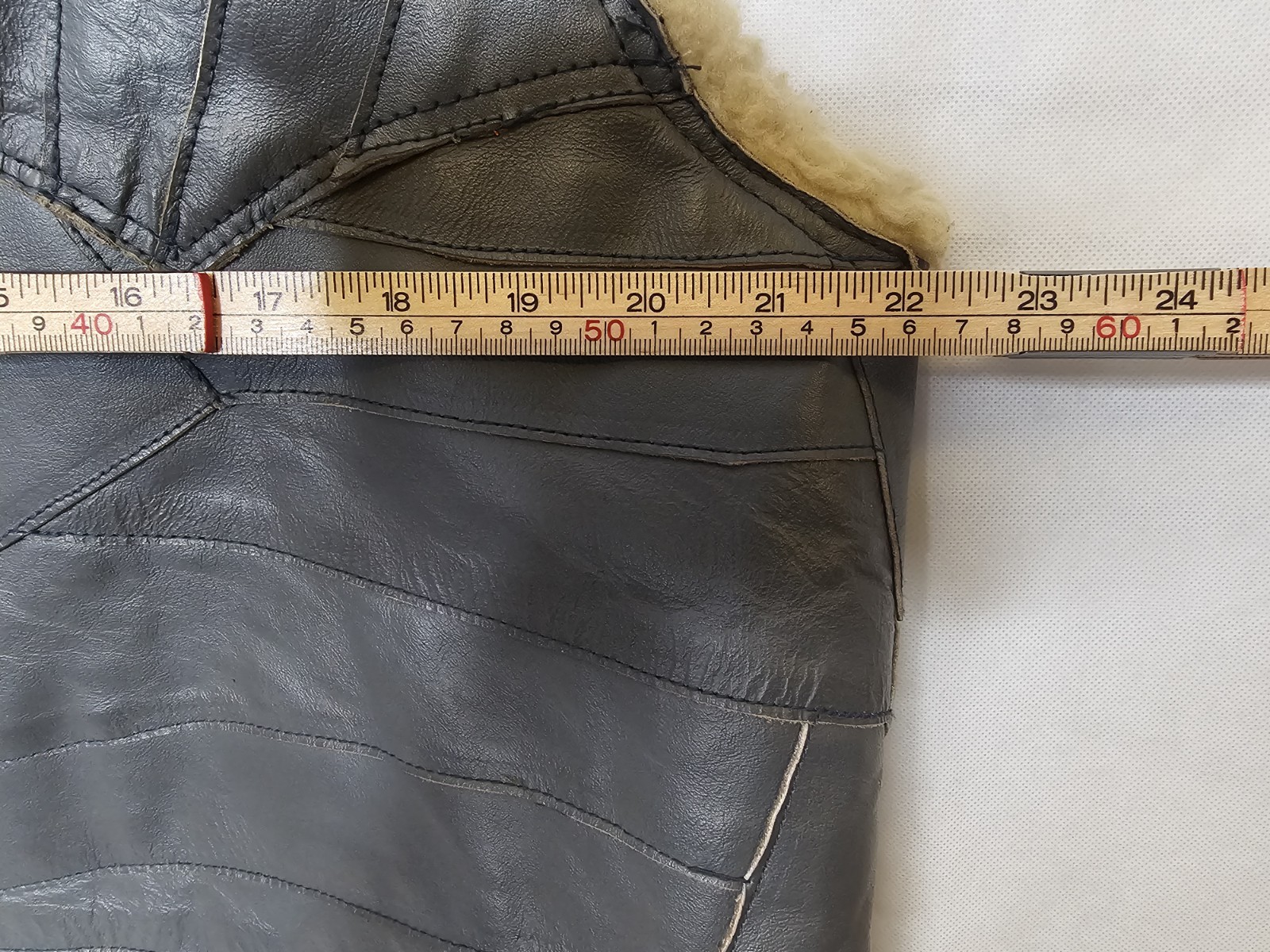 handmade Gray Beige Leather Patchwork Vest Contra… - image 10