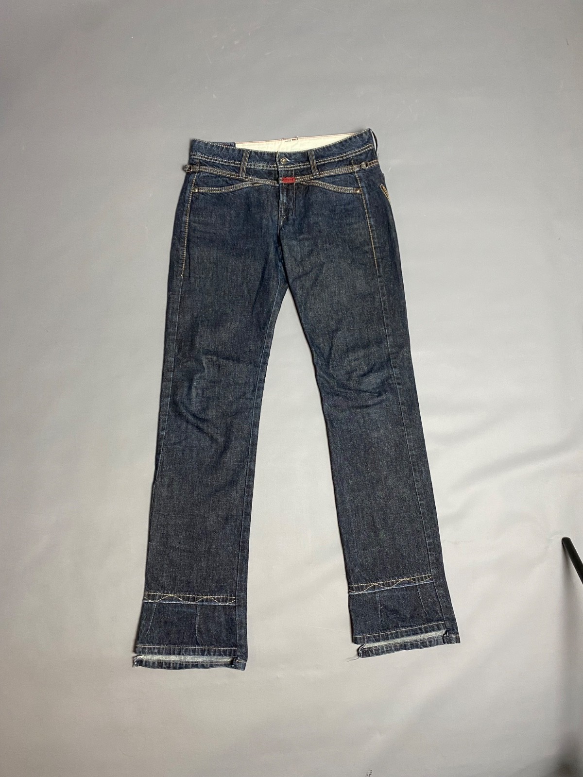 Marithe Francois Girbaud Jeans Womens IT 42 US 27 Blue Denim Y2K Distressed Hem