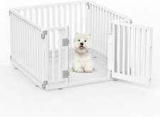 Foldable 4-Panel Pet Playpen with Door for Indoor and Outdoor Use