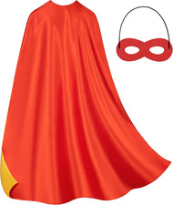 Adult Superhero Cape Mask Set - Double-Sided Super Hero Capes and Masks for Me
