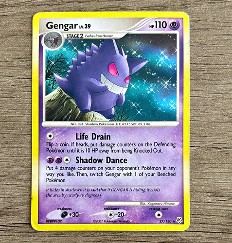 Pokemon TCG Gengar 27/130 Diamond and Pearl Regular Rare 110HP EN Stage 2