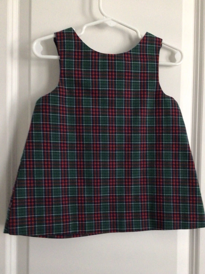 KELLY’S KIDS-12M-Bebé Niña-Vestido Jersey-Muñeco de Nieve Vacaciones-Rojo/Verde a Cuadros-Forrado Foto 4 de 4