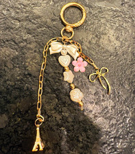 Gold/Pink/White Charm bag charm Eiffel Tower ...