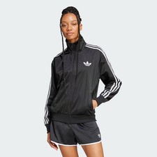 85 adidas Adicolor Classic Firebird Loose Track Top JC8251 Black / White S