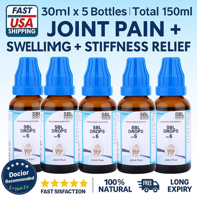 SBL Drops No.6 Joint Pain, Swelling, Stiffness Relief | 30ml x 5 | Free Ship USA