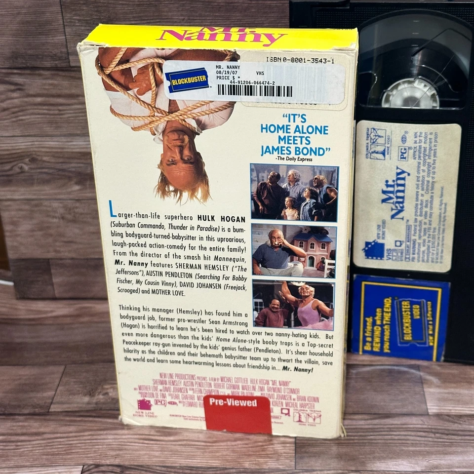 Mr. Nanny VHS Used Hulk Hogan Family Comedy 1993 Live Entertainment - Image 2 of 3
