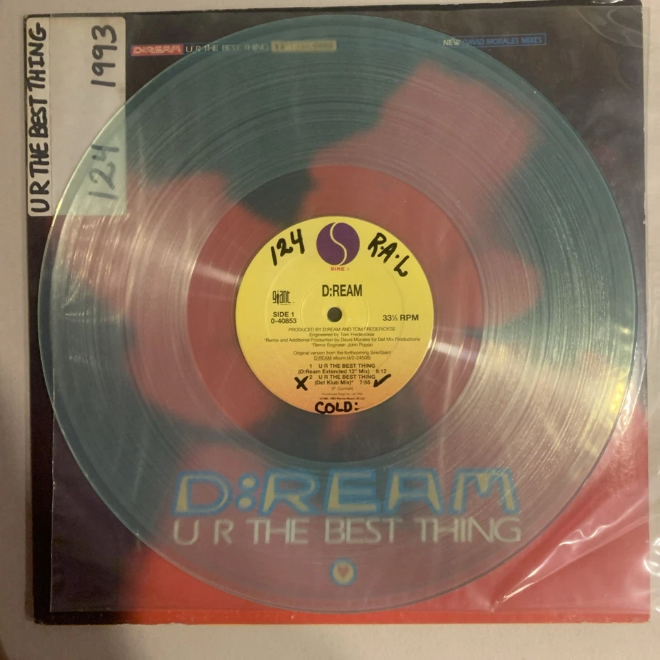 D:Ream, Maxi-Single, 12", Ice Blue, VG+, U R The Best Thing *Progressive House* Foto 3 de 4
