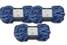 Mainstays Super bulky Velvet Yarn Lot Of6 Baltic Sea100% Poly  80yd Ea 8.6oz Ea