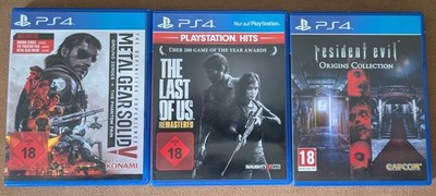PS4 FSK 18 Spiele Bundle - Metal Gear Solid 5 + Last Of Us + Resident Evil