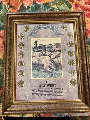 The Way West Buffalo Nickel Coin Set Framed 14-Piece