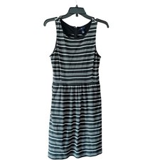 Gap Womens Dress XS Black White Striped Sleeveless Casual Career