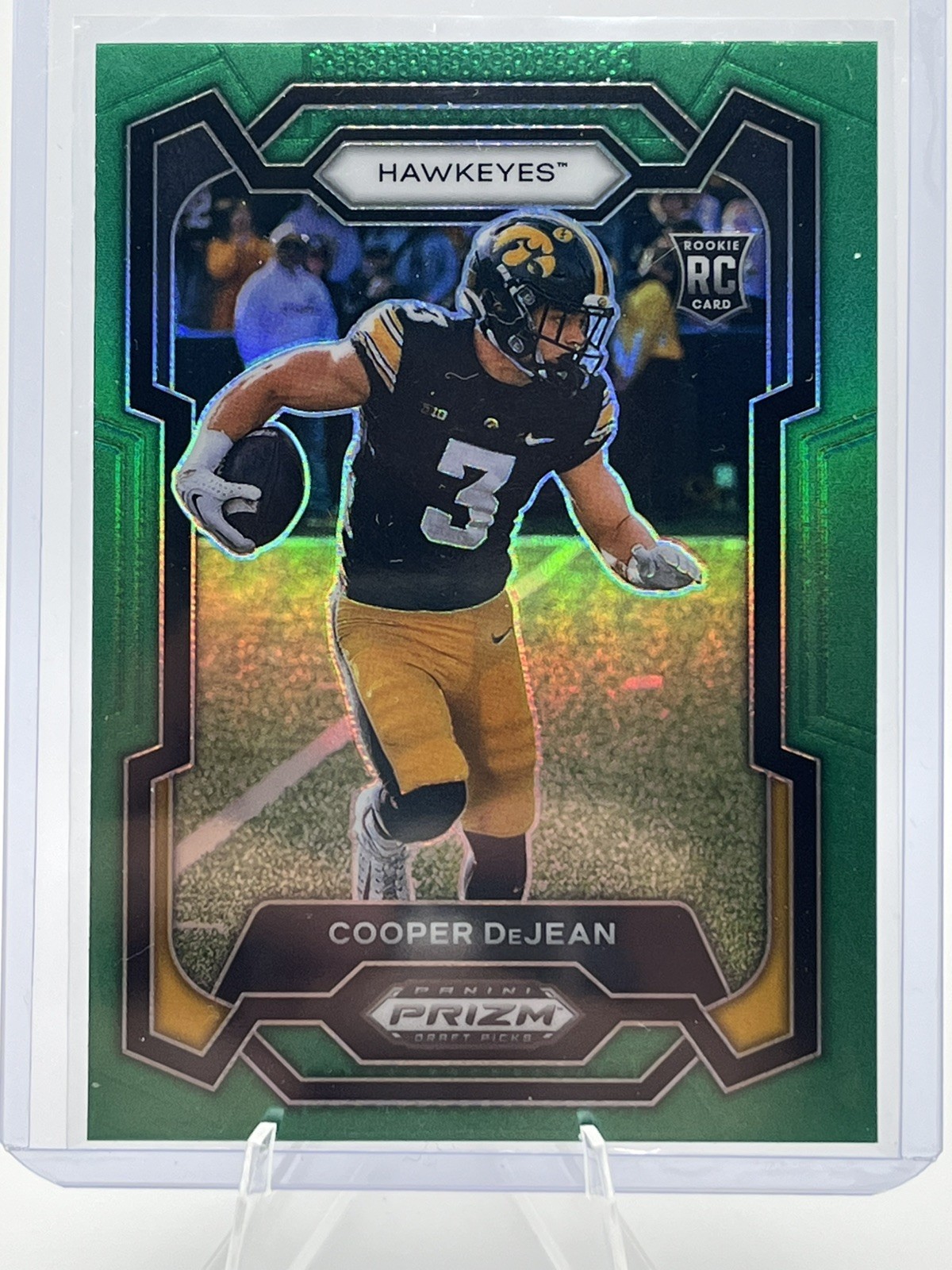 Cooper DeJean - 2024 Panini Prizm Draft Picks - #113 (RC) Green Prizm Hawkeyes