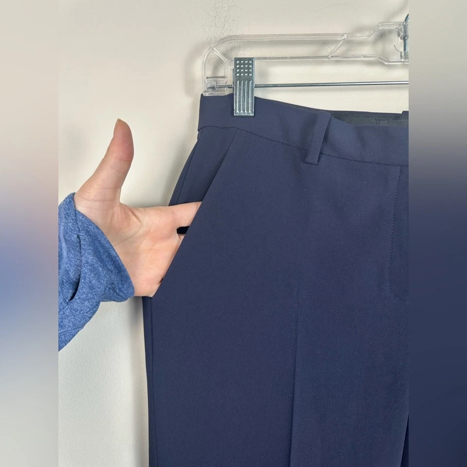 Pantalones al tobillo Theory modernos de crepé azul marino talla 4 trabajo profesional nuevos con etiquetas Foto 3 de 4