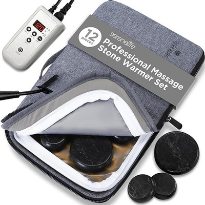 #ad SereneLife Multifunction Heating Stone Massager w Bag Used for Muscle Therapy $55.99
