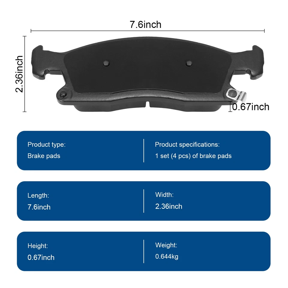 Керамические передние и задние тормозные колодки для Dodge Durango Jeep Grand Cherokee 2011–2016 годов выпуска - Изображение 3 из 4