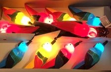 ENCHANTED FOREST Festive Party  10 PARROT LIGHTS Colorful Holiday Tiki String