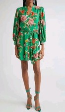 Alice + Olivia Antonette Floral Belted Minidress in Hamptons Floral Large Size 6
